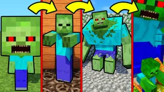 КАК МЕНЯЛСЯ ЗОМБИ МОНСТР МУТАНТ И ЕГО ЖИЗНЕННЫЙ ЦИКЛ В МАЙНКРАФТ ~ ЭВОЛЮЦИЯ ЗОМБИ В MINECRAFT ZOMBIE